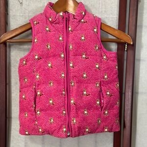 LILLY PULITZER GIRL REVERSIBLE OWL PRINTED PUFFER VEST POCKETS SIZE‎ 6